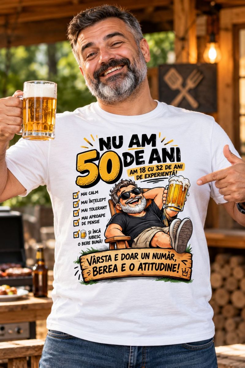 Tricou Cadou 50 de Ani Bărbați – Nu Am 50 de Ani, Am 18 cu 32 de Ani Experiență Tricou Cadou 50 de Ani Bărbați – Nu Am 50 de Ani, Am 18 cu 32 de Ani Experiență
